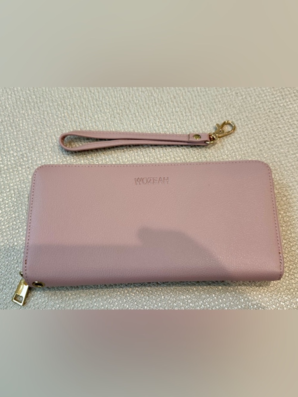 Pink RFID Blocking Zip-Around Wristlet Wallet